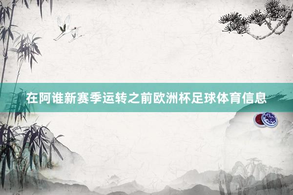 在阿谁新赛季运转之前欧洲杯足球体育信息