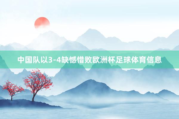 中国队以3-4缺憾惜败欧洲杯足球体育信息