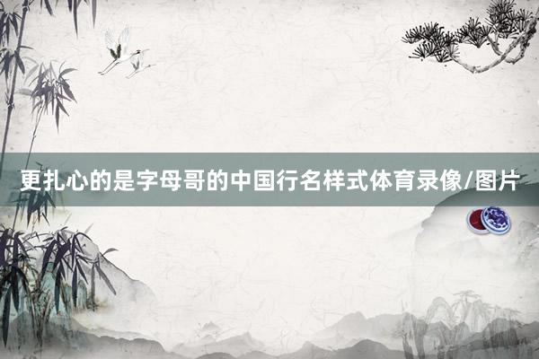 更扎心的是字母哥的中国行名样式体育录像/图片